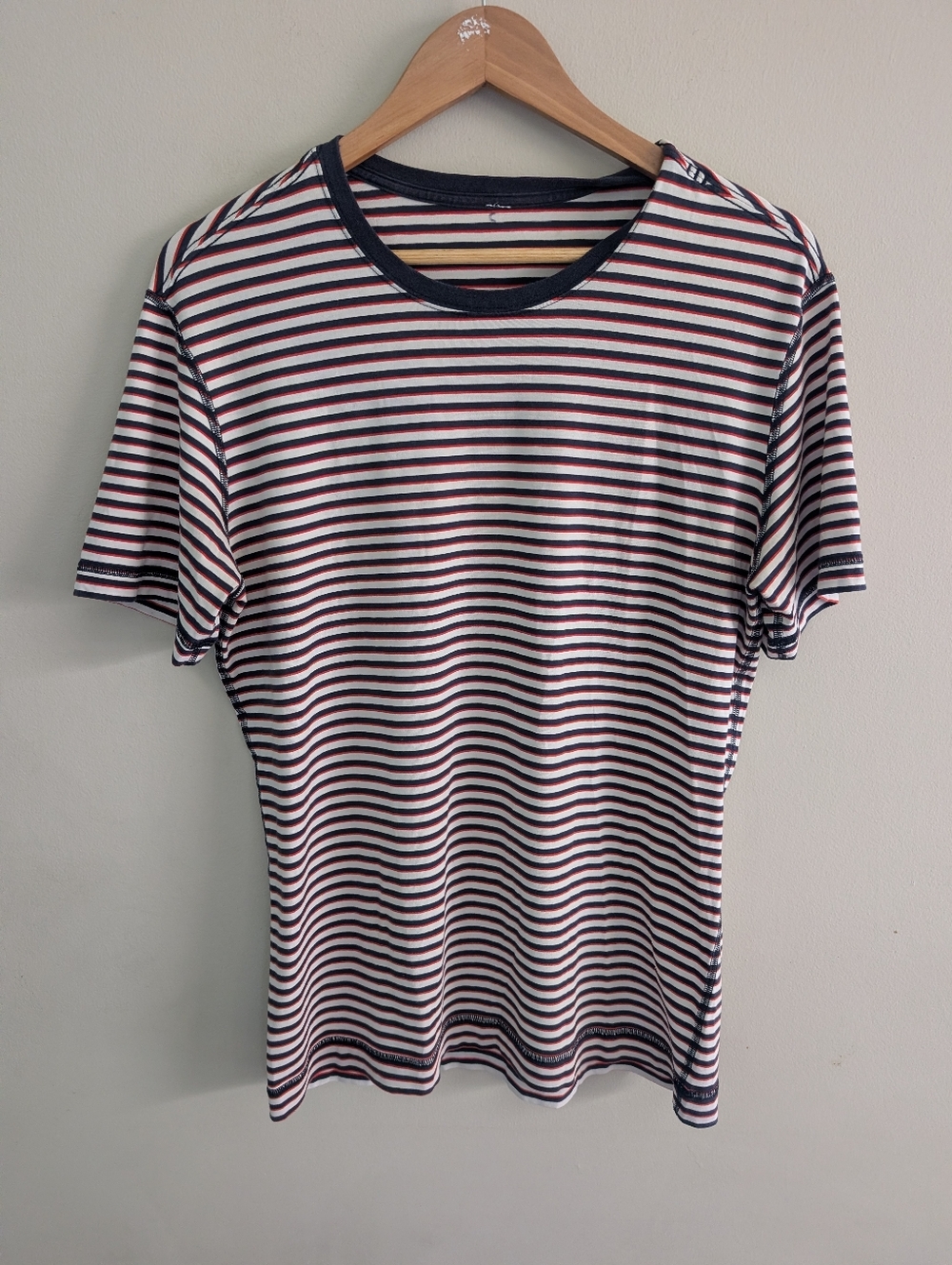 Lululemon Mens Stripe Crew Tee Shirt Size S